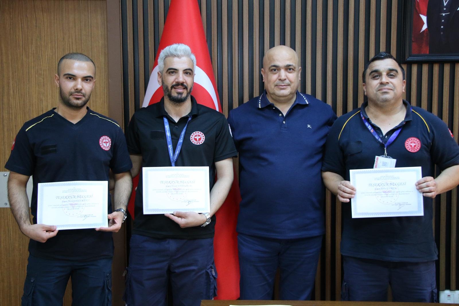 Dakikalarla Yarıştılar, Hayat Kurtardılar: 112 Ekibine Teşekkür Belgesi