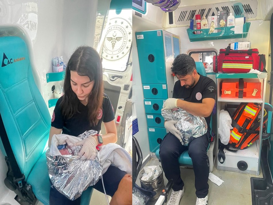 ŞANLIURFA’DA 112 EKİPLERİNDEN ARAÇ İÇERİSİNDE BAŞARILI DOĞUM MÜDAHALESİ