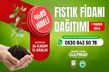 ŞANLIURFA’DA ÇİFTÇİYE %85 HİBELİ FISTIK FİDANI DESTEĞİ
